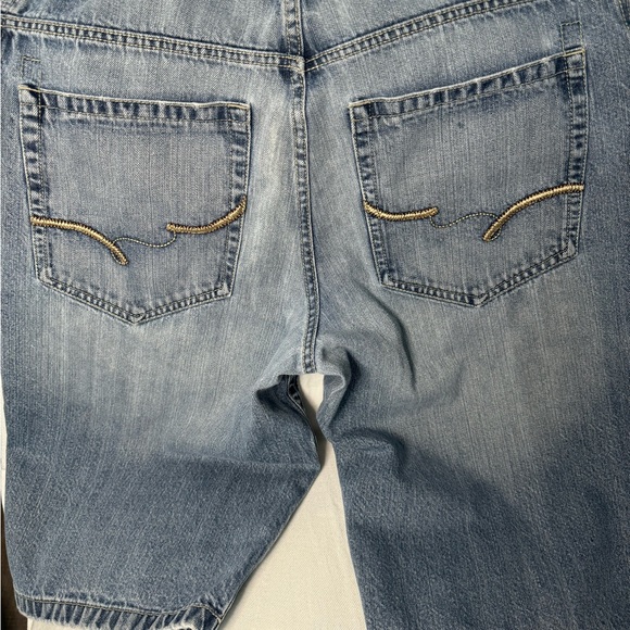 South Pole USED Vintage Baggy Blue/grayish Light Wash Denim Jeans Shorts Men 34 - Picture 7 of 9